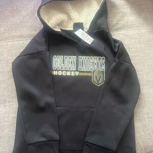 NHL Las Vegas Golden Knights Black Hoodie Sweatshirt with Ribbed Details